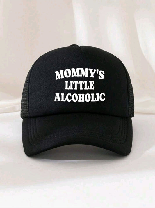 Mommy's Little Alcoholic Hat: Rude Pink & Black Trucker for Hen/Stag Dos & Students